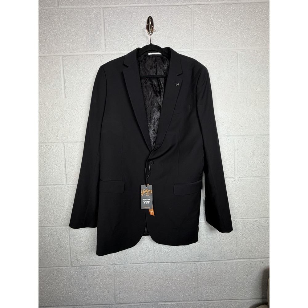 NWT Johnny Bigg Raymond Black Suit Jacket Blazer Men's 42L Long 2 Button